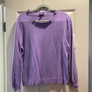 Talbots Lavender Ruffled Neck Sweater